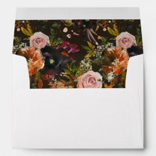 Rustic Gold, Purple, & Pink Floral V2- White/Brown Envelope
