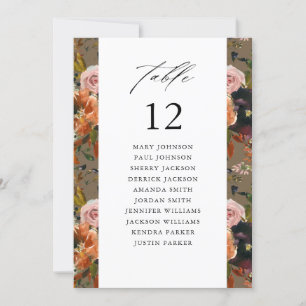 Rustic Gold, Purple Tau Table Number Seating Chart