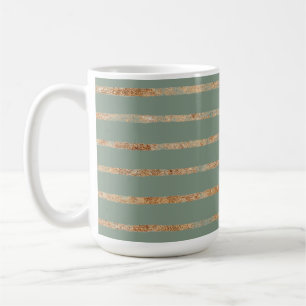 Rustic Gold Sage Green  Coffee Mug