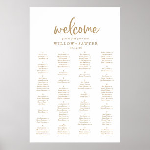 Rustic Gold Script Alphabetical Seating Chart