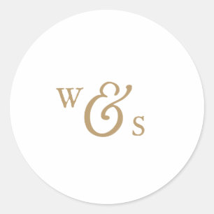 Rustic Gold Script Monogram Wedding Envelope Seals