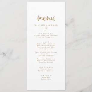 Rustic Gold Script Wedding Dinner Menu
