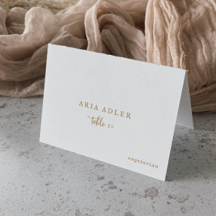 Rustic Gold Script Wedding Menu Option Place Cards