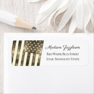 Rustic gold sepia Sparkles USA flag 