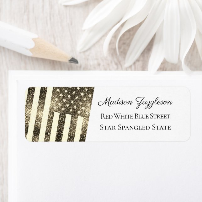 Rustic gold sepia Sparkles USA flag  (Insitu)