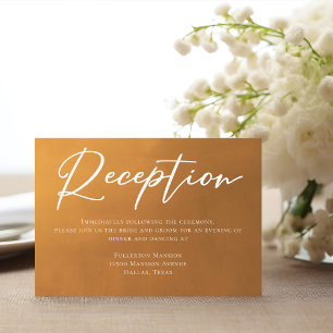 Rustic Gold Simple Boho Wedding Reception Enclosure Card