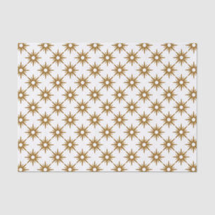 Rustic Gold Stars Pattern White Tissue Paper