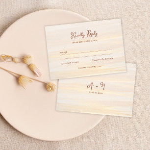 Rustic Gold & Terracotta Script Monogram Wedding RSVP Card