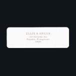 Rustic Gold Typography Return Address Label<br><div class="desc">This rustic gold typography return address label is great for a simple and elegant wedding. The gold and white vintage typography gives it a classy formal touch. Keep it as is,  or choose to personalise it with artwork or graphics of your choice.</div>