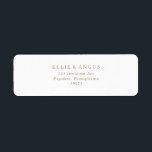 Rustic Gold Typography Return Address Label<br><div class="desc">This rustic gold typography return address label is great for a simple and elegant wedding. The gold and white vintage typography gives it a classy formal touch. Keep it as is,  or choose to personalise it with artwork or graphics of your choice.</div>
