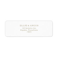 Rustic Gold Typography Return Address Label
