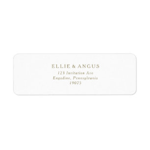 Rustic Gold Typography Return Address Label