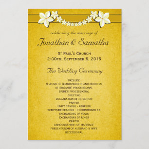 Rustic Gold Wedding Program Ceremony & Party Programme