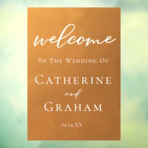 Rustic Gold Welcome to Our Wedding Chic Autumn Window Cling