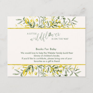 Rustic Golden Frame Baby Shower Book for Baby Enclosure Card