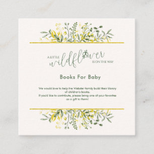 Rustic Golden Frame Wildflower Books for Baby Enclosure Card
