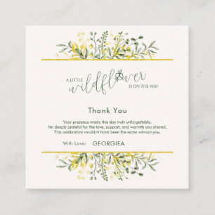Rustic Golden Frame Wildflower Thank You Enclosure Card