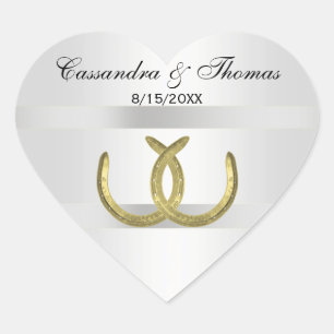 Rustic Golden Horseshoes Silver Wht envelope seals