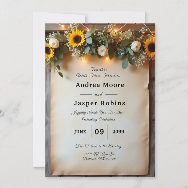 Rustic Golden Hour Gatherings Invitation (Front)