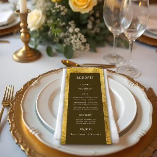Rustic Golden Wedding Menu