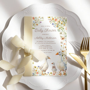Rustic Goose Family Baby Shower Invitation