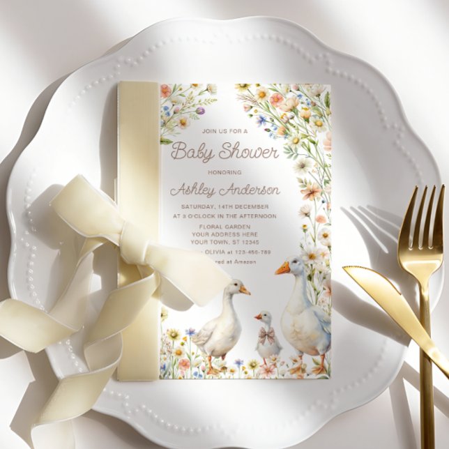 Rustic Goose Family Baby Shower Invitation (Creator Uploaded)