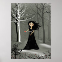Rustic Goth Melancholy Girl Poster