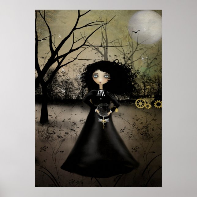 Rustic Goth Steampunk Alchemy Art Poster (Front)