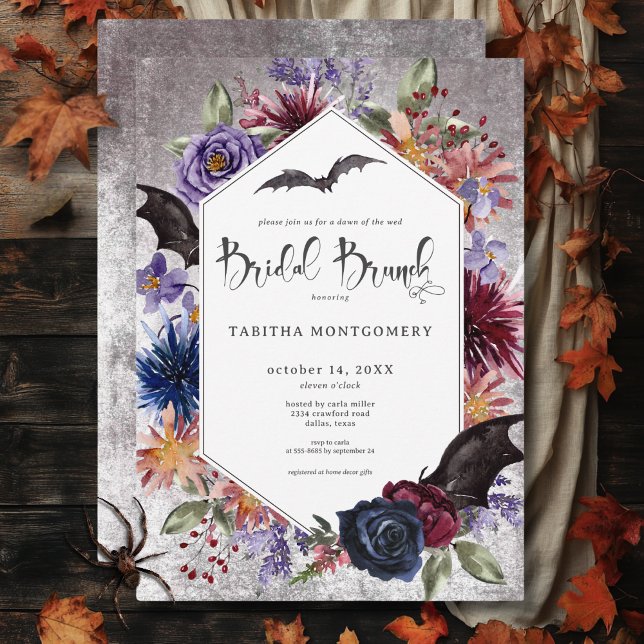 Rustic Gothic Colours Halloween Bridal Brunch Invitation (Rustic Gothic Colors Halloween Bridal Brunch Invitation)