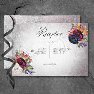 Rustic Gothic Colours Halloween Wedding Reception Enclosure Card