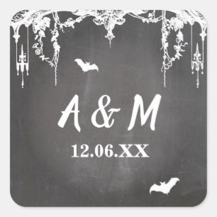 Rustic Gothic Frame Halloween Stickers Labels