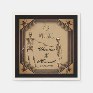 Rustic Gothic Skeletons   Spiders  Deco Wedding Na Napkin