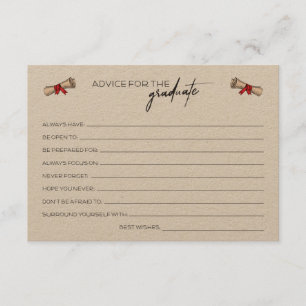 Rustic Grad Advice Cards
