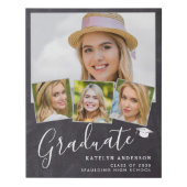 Rustic Graduate 4 Photo Personalised Graduation  Faux Canvas Print (Front)