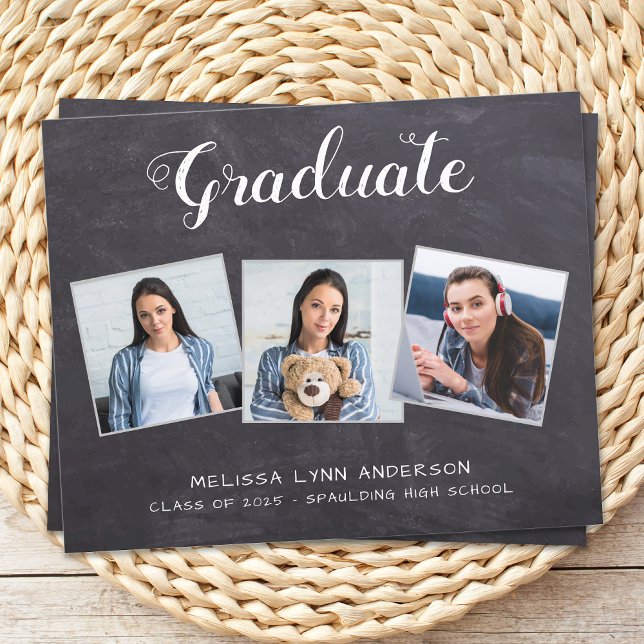 Rustic Graduation 3 Photo Budget Invitation (Creator Uploaded)