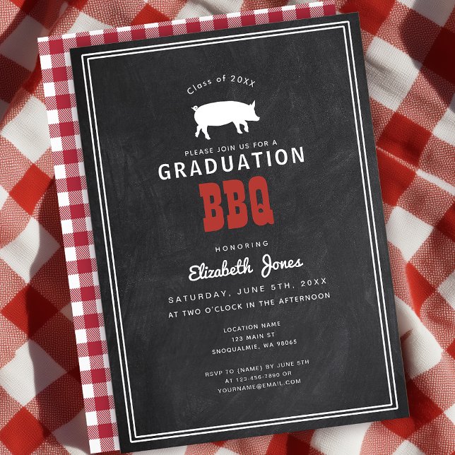 Rustic Graduation Backyard BBQ Party Invitation (Creator Uploaded)