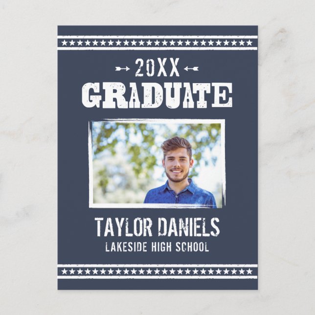 Rustic Graduation BBQ Invitation | Editable Colour (Front)