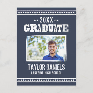 Rustic Graduation BBQ Invitation   Editable Colour Postcard