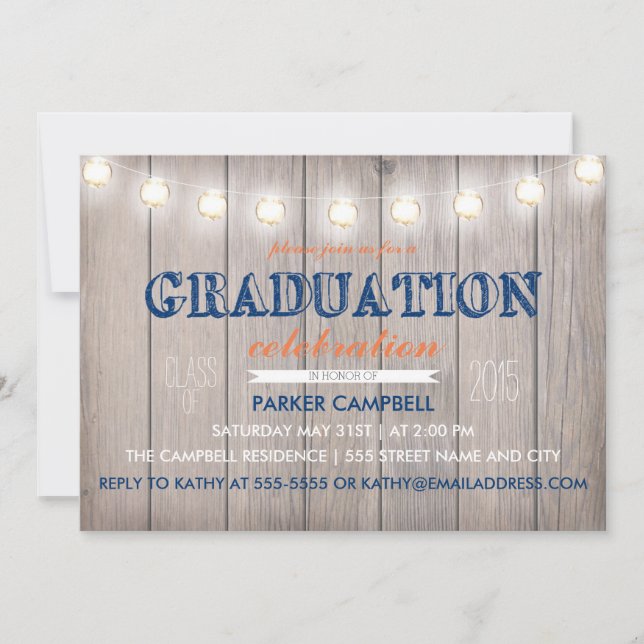 Rustic Graduation Celebration Invite (Front)