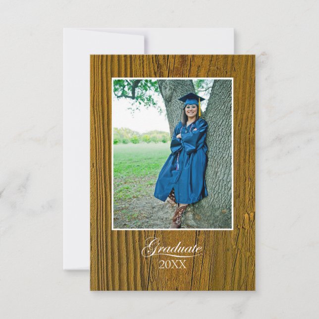 Rustic Graduation Celebration with Photo Invitation (Front)