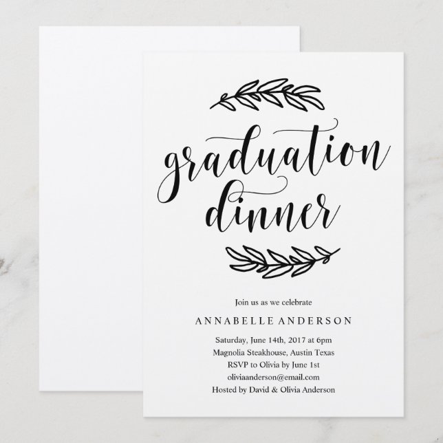 Rustic Graduation Dinner Invitation (Front/Back)