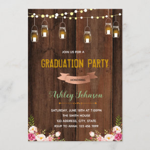 Rustic graduation party invitation
