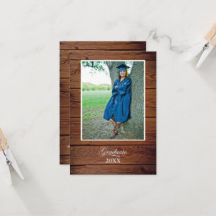 Rustic Graduation Party Invitation with photo