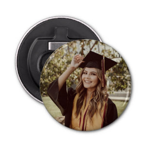 Rustic Graduation Party Personalised Photo & Name Bottle Opener
