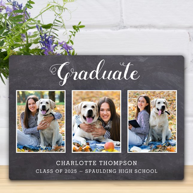 Rustic Graduation Photo Collage Keepsake Plaque (Creator Uploaded)