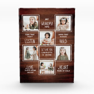 Rustic Grandma Picture Collage Grandmother Photo Block
