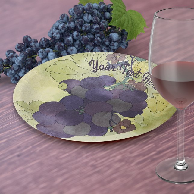 Rustic Grapes Personalised Paper Plate (Creator Uploaded)