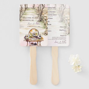 Rustic Grapevine-Inspired Winery Wedding Program  Hand Fan