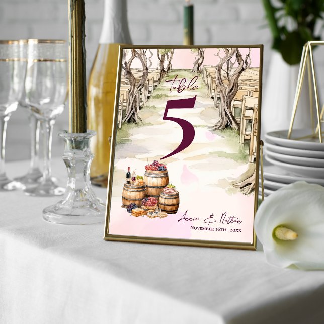 Rustic Grapevine Winery Wedding Table Number (Rustic Grapevine Winery Wedding Table Number)