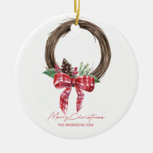Rustic Grapevine Wreath Merry Christmas Holiday